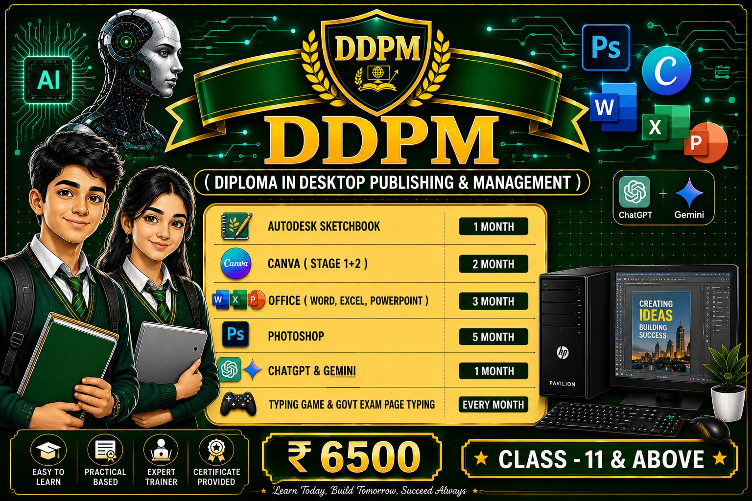 DIPLOMA IN DESKTOP PUBLISHING & MANAGEMENT